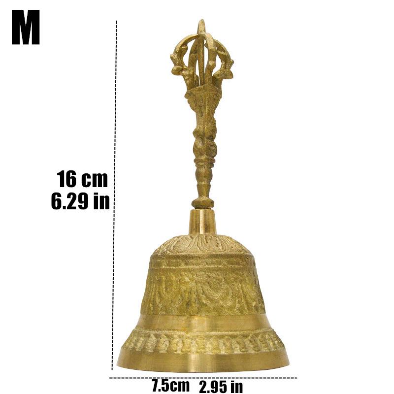 100% Messing Handarbeit Große Gravierte Handglocke Erzeugt Lauten und Klaren Klang Schule Meditation Kirche Bronze Glocke Kreatives Geschenk