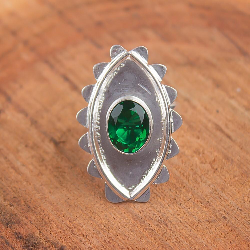 Chrome Diopside Gemstone 925 Sterling Silver Jewelry Handcrafted Antique Ring RR-6-2