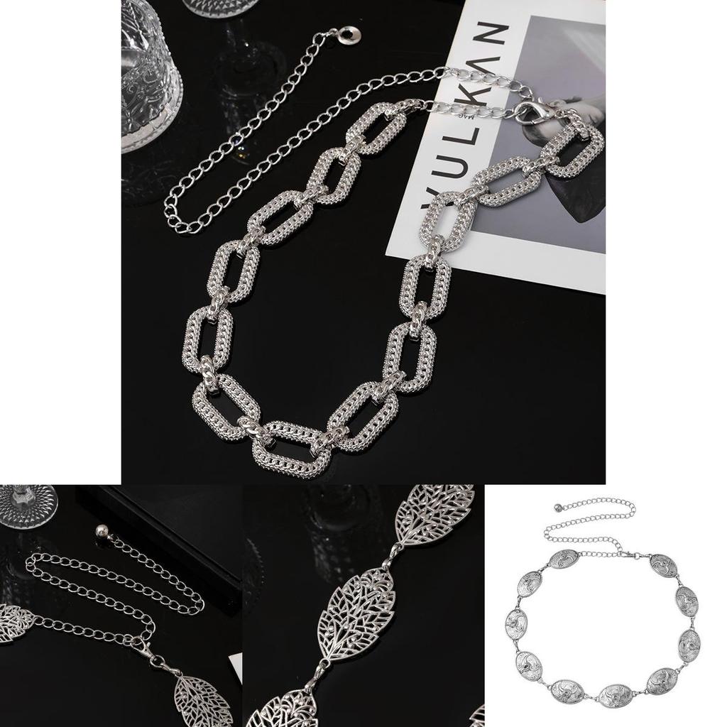 Vintage Boho Metal Waist Belt With Hollow Leaf Design For Summer Fashion