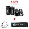 For VW Passat Touareg Magotan Golf 6 7 8 Polo Tiguan GTI Logo Car Tire Wheel Valve Caps Cover Key Chain Ring Keychain Accessory