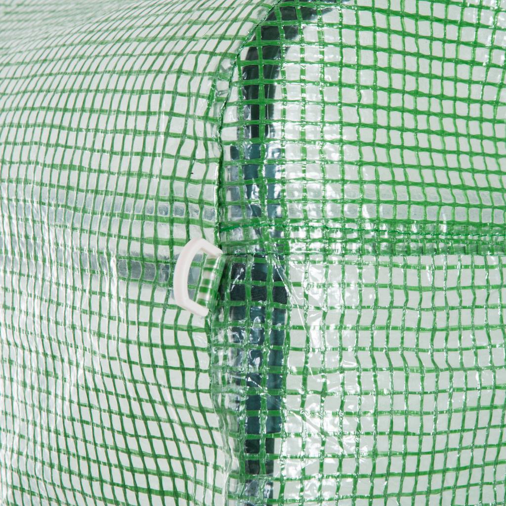 Walk-in Polytunnel Greenhouse. 8 Windows with Insect Netting. Durable Film. Steel Frame. 6 X 3 X 2 M. Green