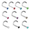 10 bucăți din oțel inoxidabil piercing pentru corp bijuterii nas os gem stud șurub inel