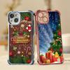 Ae111 Merry Christmas  Design Electroplated TPU Phone Cases for iPhone 16 15 13 11 Pro Max 14 Plus Infinix Smart 8 Tecno Four Corner Protection Cover