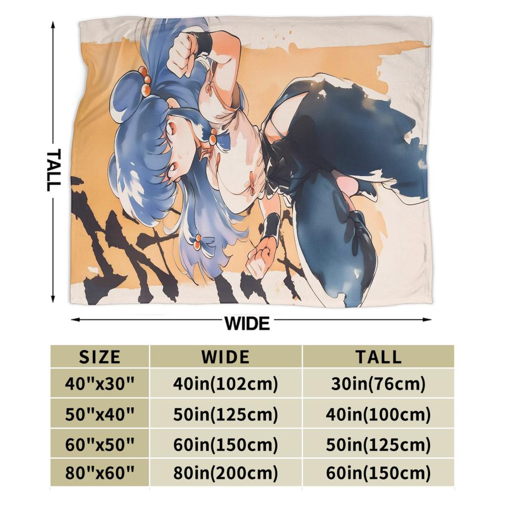 Ranma 1/2 Shampoo Manga Blankets  Wool Funny Warm Throw Blankets for Bedding Lounge  Winter