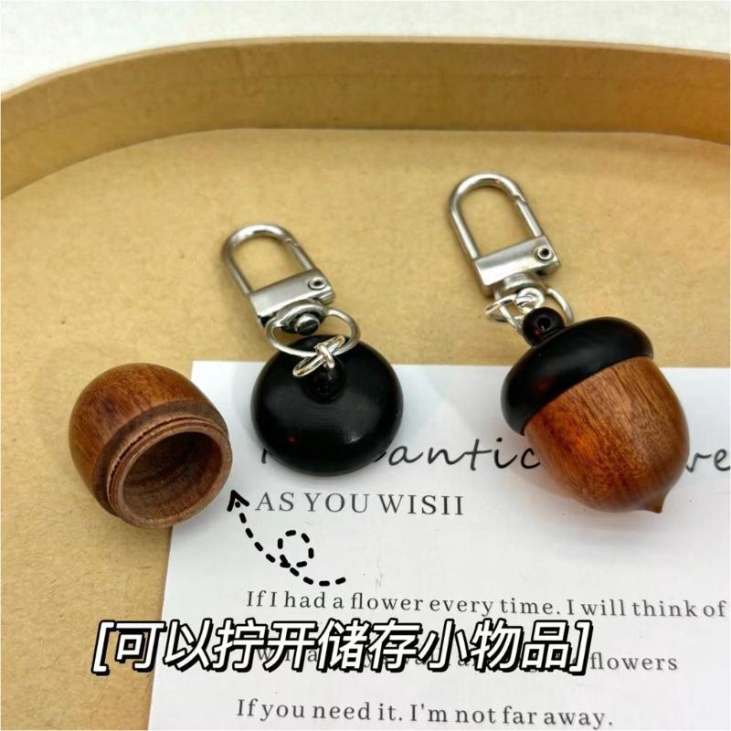 Practical Simulation Acorn Keychain Twist Open For Storing Keys Miniature Tools Bag Accessory Gift for Women