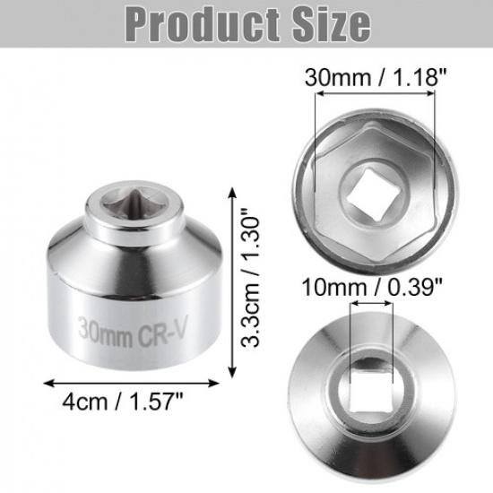 Universal 30mm Car Oil Filter Wrench Oil Filter Socket Wrench Housing Pack of 1