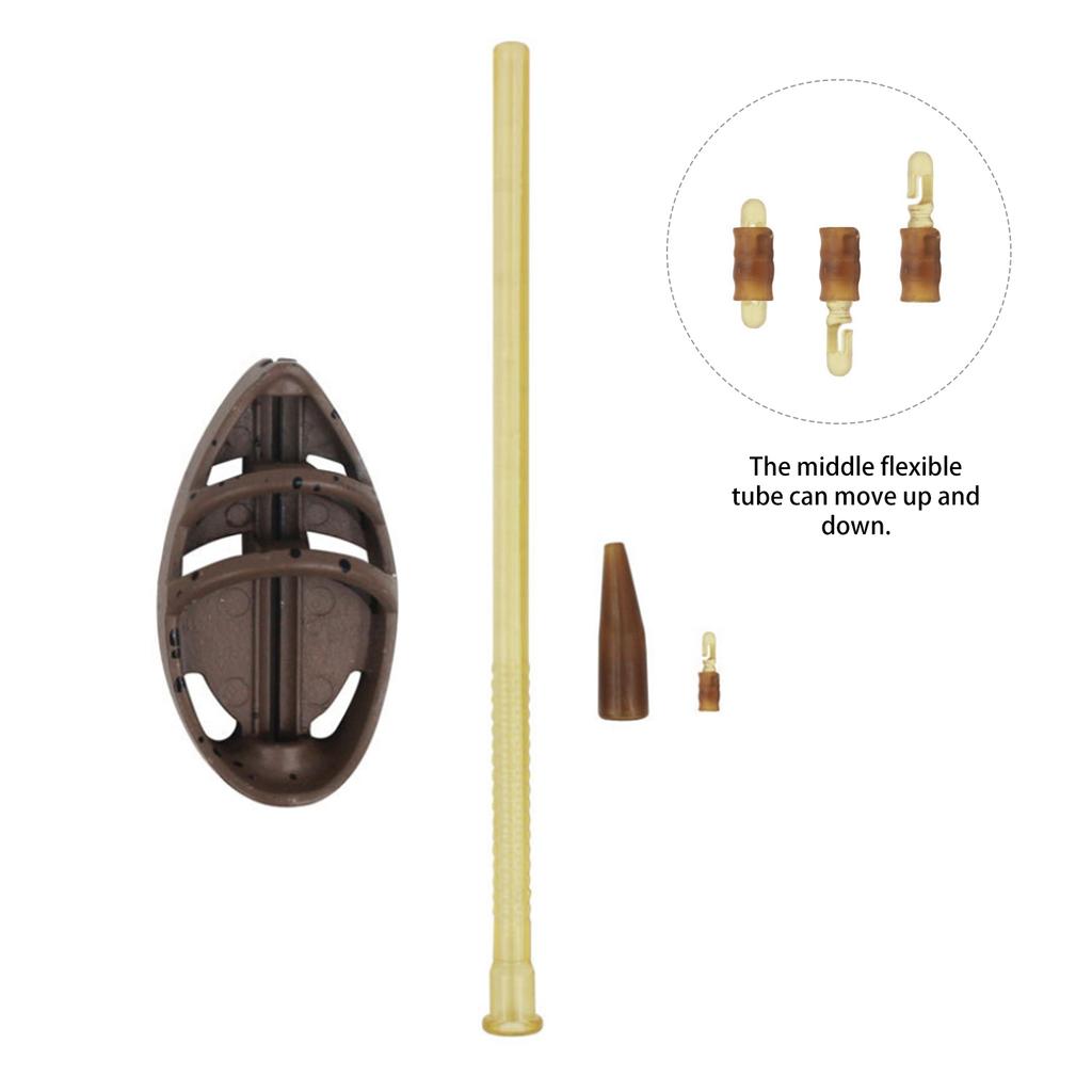 Carp Fishing Feeder Tackle Set Inline Zinc Alloy Feeder with Bait Attachment Tool for Improved Accuracy 60g