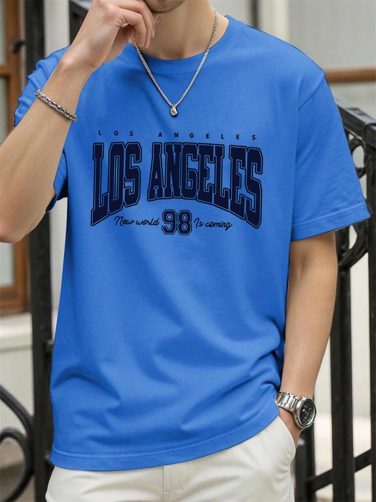 Famous City In The United States Print Men TShirt Trendy Casual Loose T Shirts Cotton Soft Streetwear Summer AllMatch Clothes