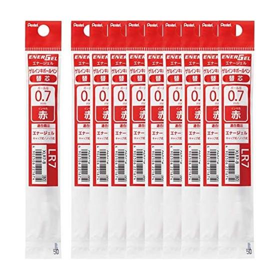 Сменная стержень для шариковой ручки Pentel Energel 0,7 мм XLR7-B Красный 10 штук