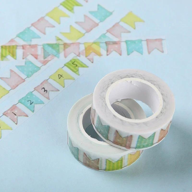Brand New Colorful Flag Tape DIY Decoration Scrapbook Planner Masking Tape Cute Stationery