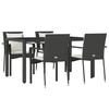 VidaXL Ensemble à manger de jardin coussins 5pcs Noir Résine tressée, ensemble de salle à manger, ensemble de salle à manger 3157953