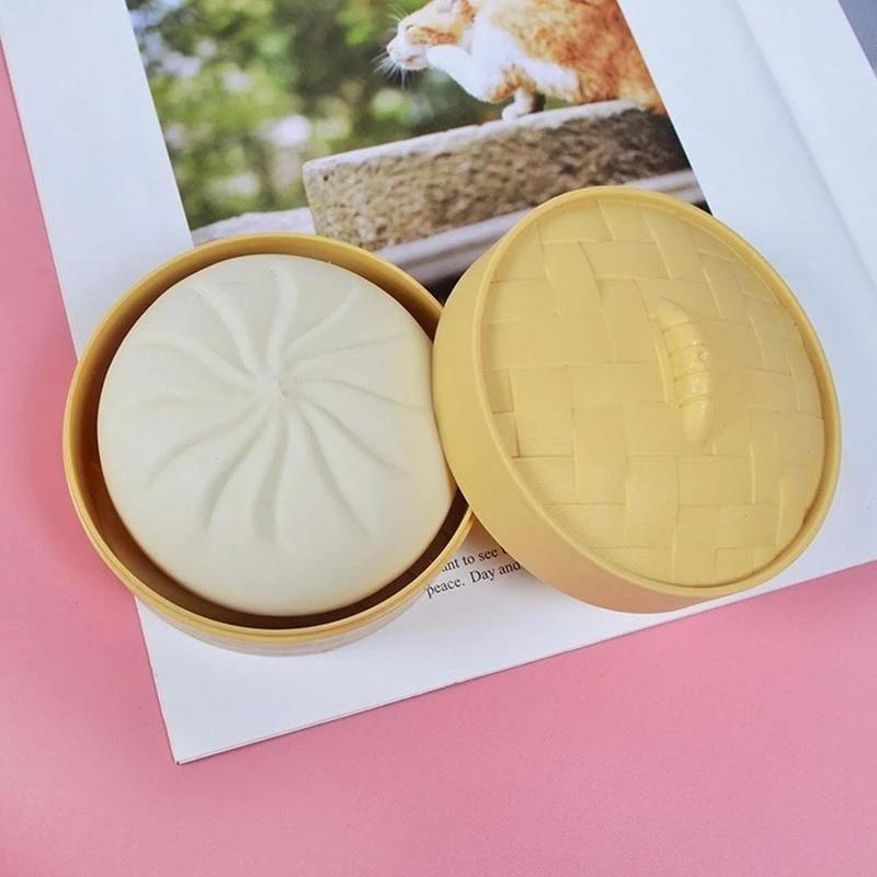 Simulation Steamer Buns Slow Rising Stress Relief Squeeze Toys TPR Venting Ball Funny Prank Toys Kids Gifts
