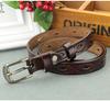 Leaf Genuine Graphic Leather Women Waist Belt Retro Pin Closure Daily Decoration