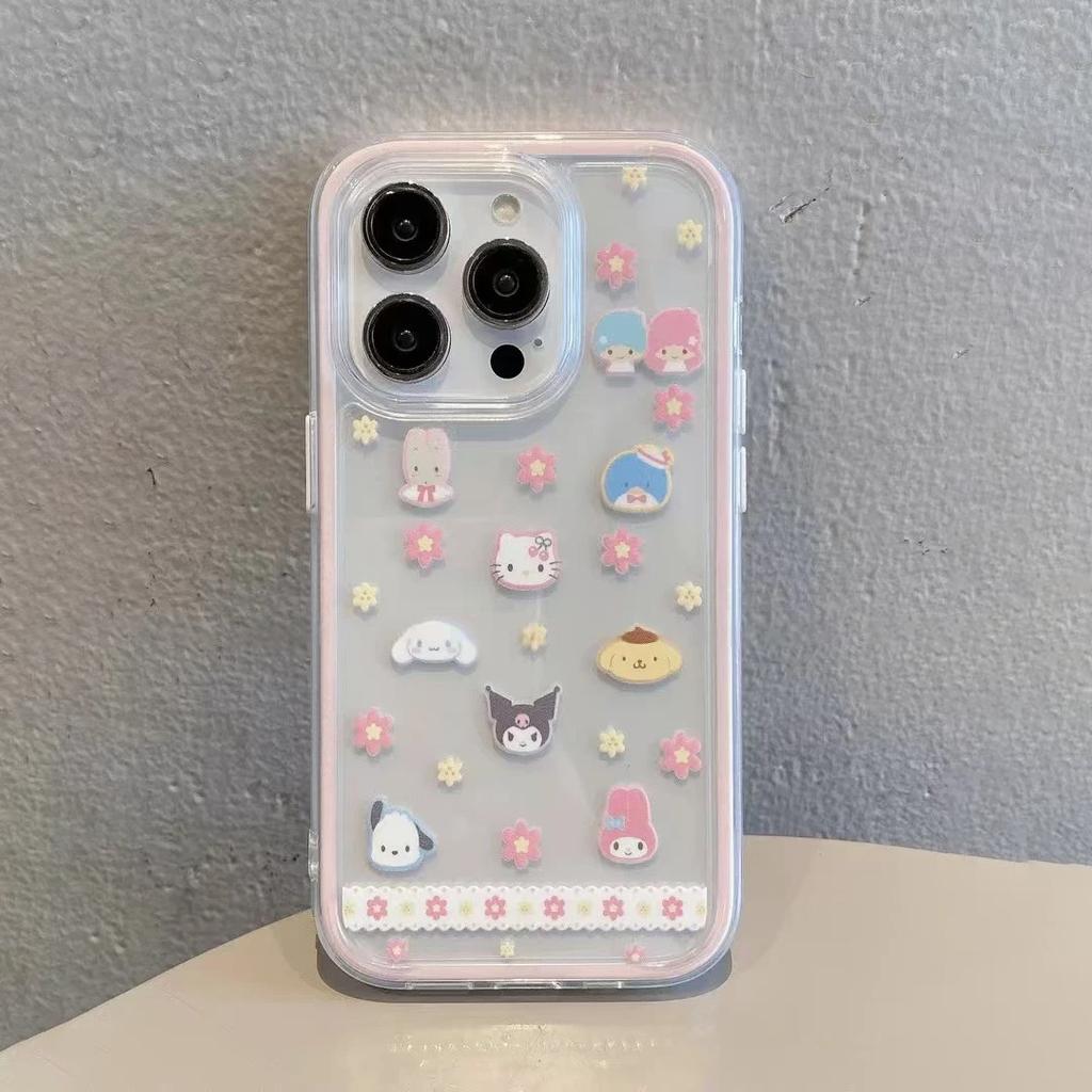Ins Floral Cartoon Avatar for Apple iPhone 17 2-in-1 16 Mobile Phone Case 14 Cute 15 Girl 13