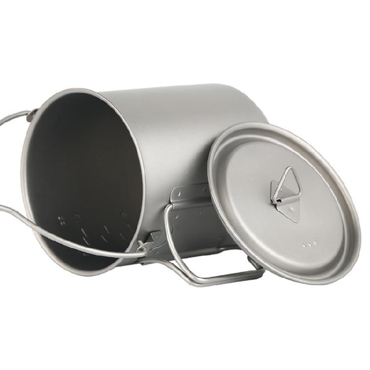 Tragbares Kochgeschirr mit großer Kapazität, Rucksack-Kochgeschirr, klappbarer Griff, Abendessen, Hängetopf für Outdoor-Aktivitäten