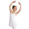 Girls Ballet Mesh Dance Dress Spaghetti Straps Cutout Back Cross Ruched Front Built In Briefs