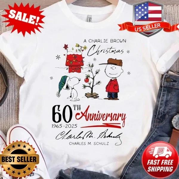 RARE A Charlie Brown Christmas 60th Anniversary 1965 2025 Charles T-Shirt S-5XL S