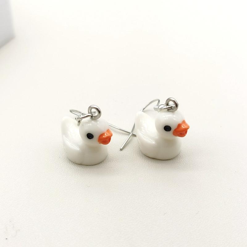 Fashion Korean Minimalist Cute Silica Gel Little Lemon Yellow Duck Earring For Temperament Girls Gift Earrings Jewelry