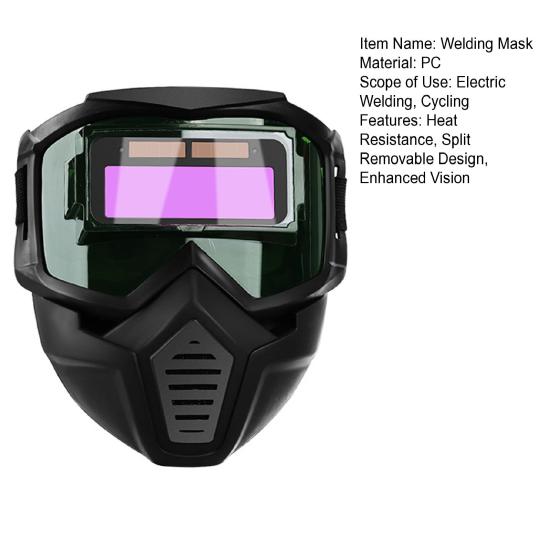 Welding Helmet with Goggles Heat-Resistant Face Mask Split Removable Welding Shield for Eye Protection