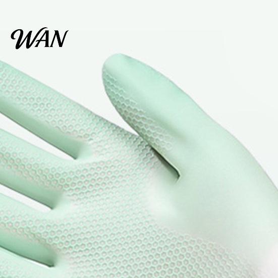 Reusable Gloves 1 Pair Household Cleaning Waterproof Anti-Slip Protective with Extended Cuffs Dishes Kitchen Anti-slip