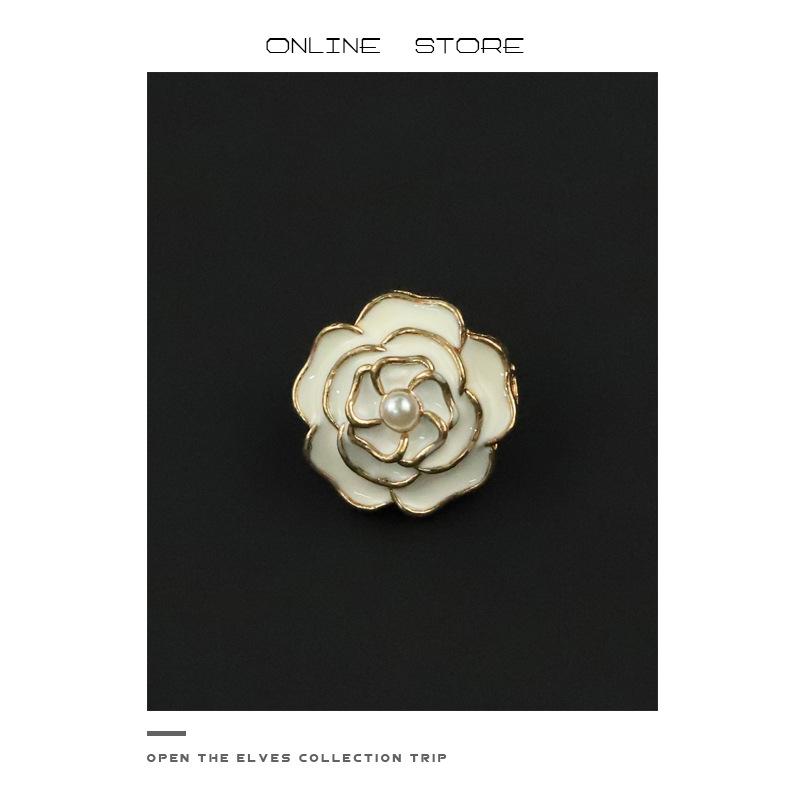 Camellia Style Colorful Metal Buttons for Blouse and Cardigan