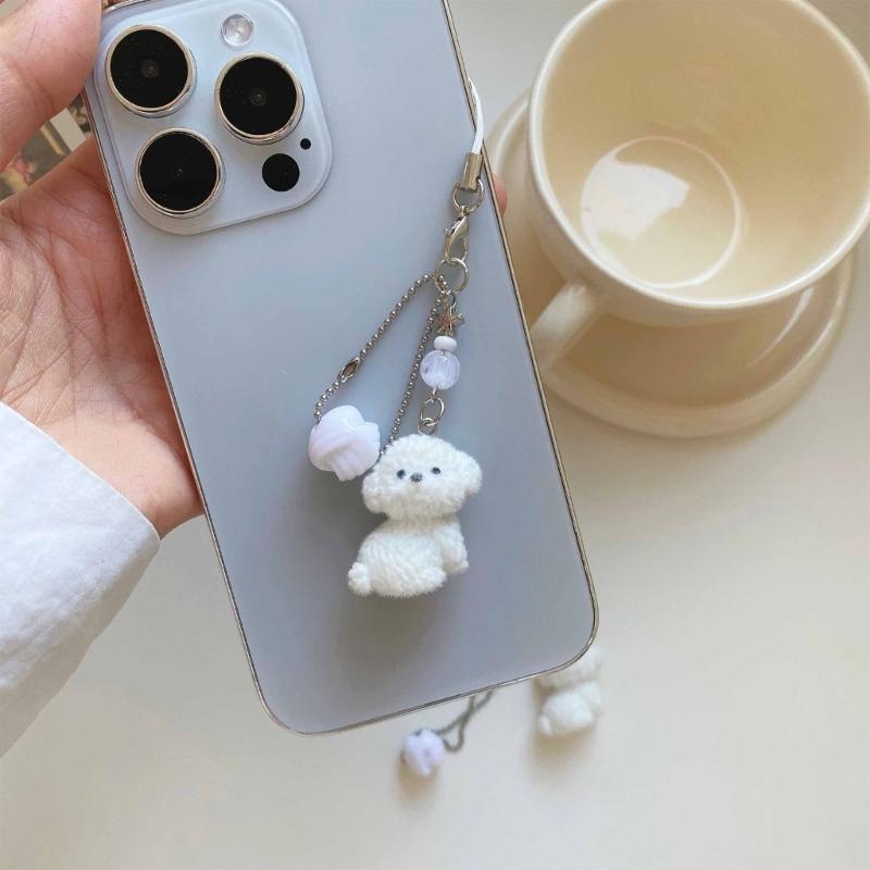 Stylish Dog Phone Chain Bag Hainging Ornament Dog Pendant Suitable for School Office Travel and Daily Decoration