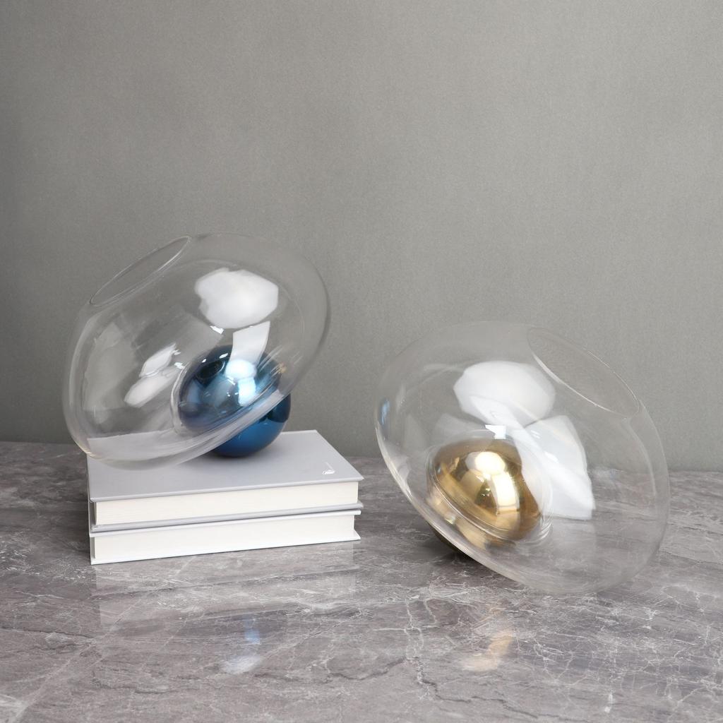 Glass Hydroponic Vase Irregular Glass Ornaments Golden Ball Terrarium Flower Arrangement Vase Room Decoration Accessories