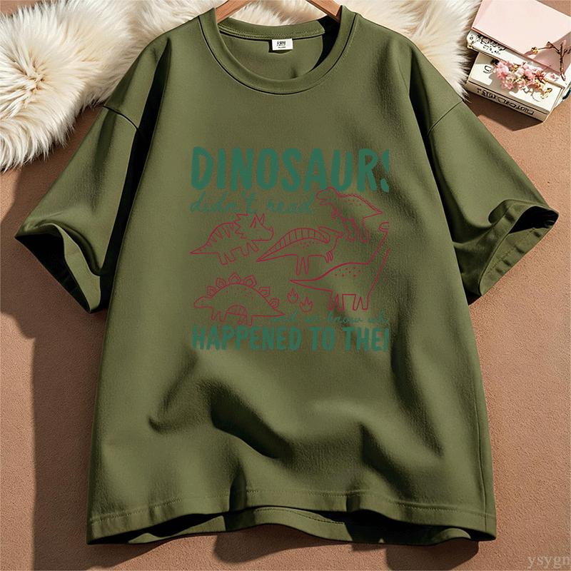 Funny Dinosaurs Didnt Read Tshirt For Unisex Unisex Book Lover Teacher Gift Graphic T Shirts Unisex Cotton Short Sleeve Tees