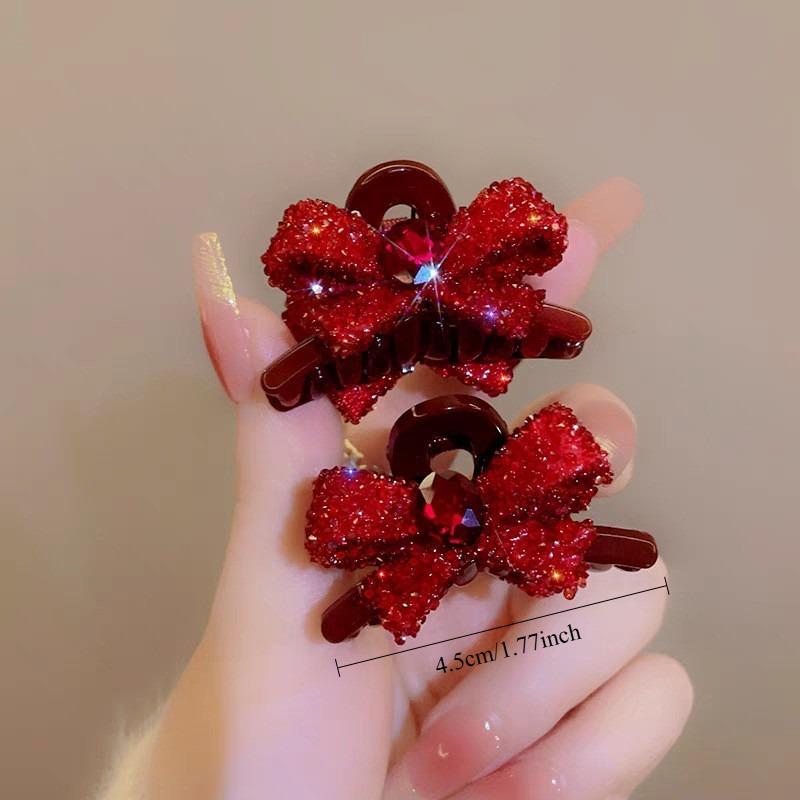 Diamond Studded Bow Small Hair Clip New Feminine Temperament Bangs Side Broken Hair Clip Fashion Small and Exquisite Grip Clips