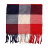 Men Scarf Plaid Pattern Tassel Trim Long Style Wrap Imitation Cashmere Thermal Insulation Scarf Daily Wear