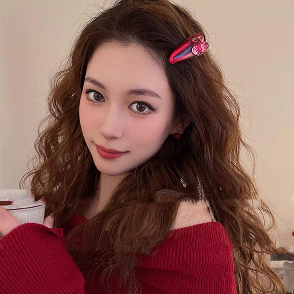 

Red Cherry Hairpins Korean Style Lovely Barrettes Elegant Sweet Hair Clips Daily
