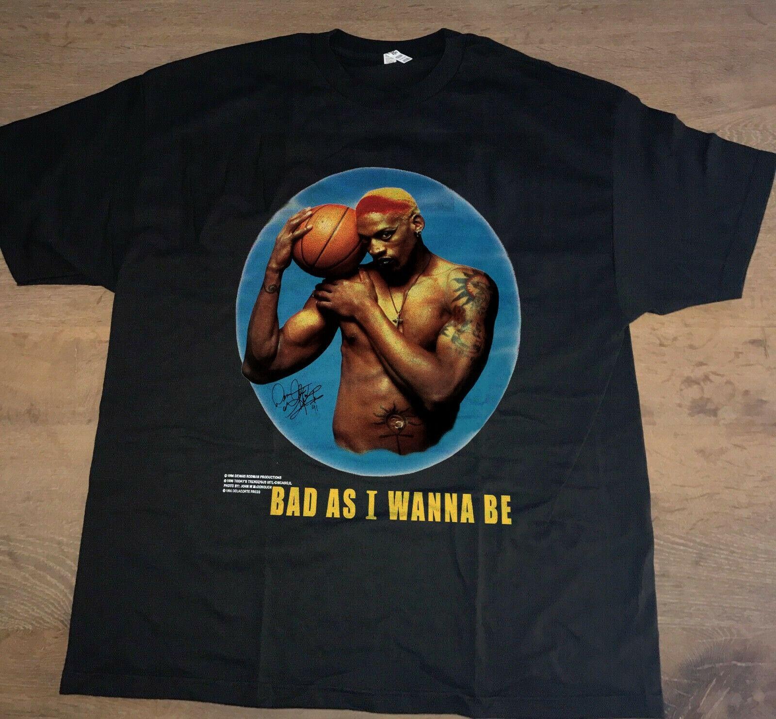 

Vintage 1996 Dennis Rodman Black Men S-234XL T-shirt A407 XL