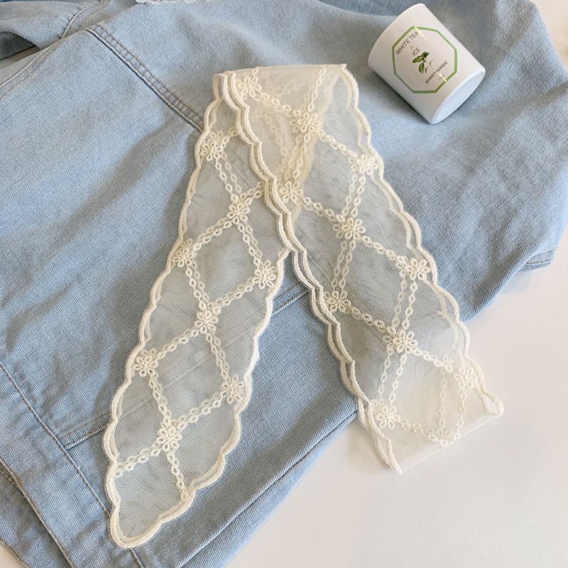 

Ins Aesthetic, новая кружевная повязка на голову, женские аксессуары для волос Mori Fairy, французская мода, завязанные волосы, плетеная повседневная лента, праздник, лето diamond бежевый