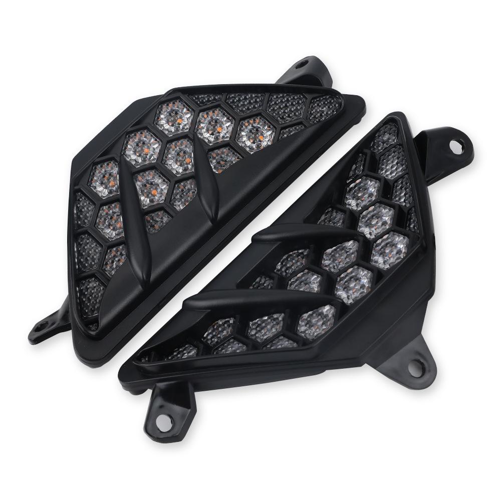 Kawasaki Ninja 650 ZX4R ZX25R LED Turn Signal Rearview Mirrors with Honeycomb Design