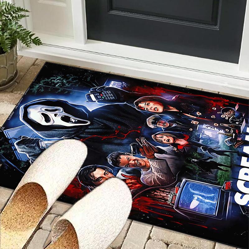 Heartbeat Ghostface Of Horror Office Rug Chair Mat, Game Carpet, Suitable for Front Door, Bedroom, Living Room, Desk, Holiday Gift