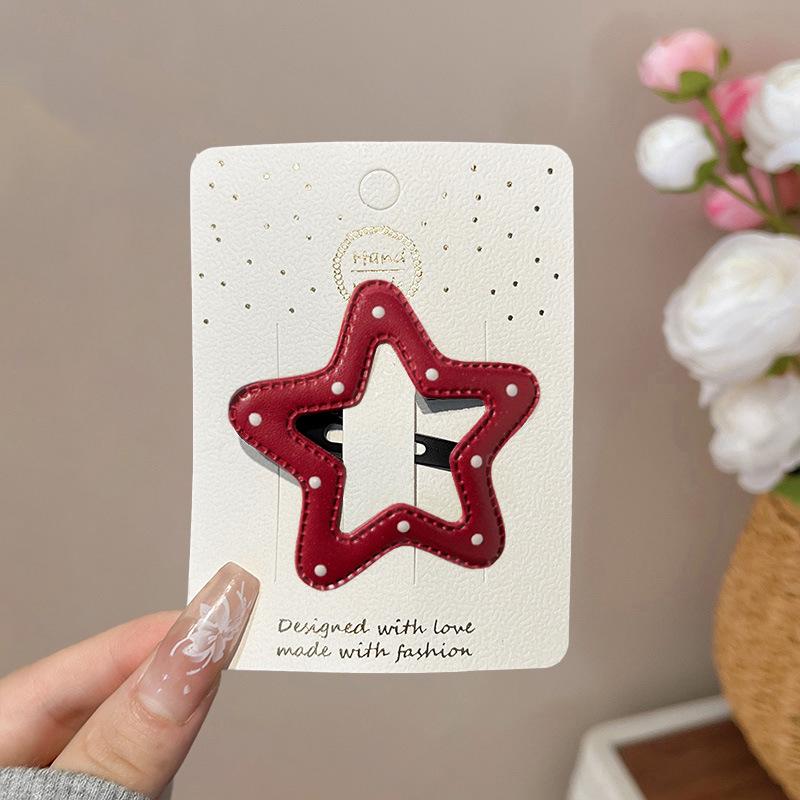 Sweet Star Red Polka Dot Hair Clip for Girls