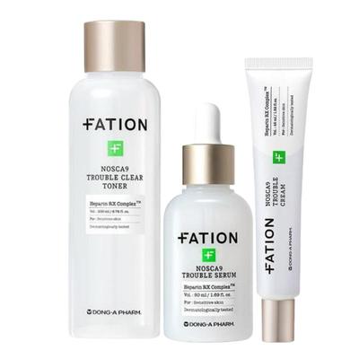 Nosca9 Trouble Care 3-Step Set (Toner 200ml + Serum 30ml + Cream 45ml) Acne Soothing & Barrier Care