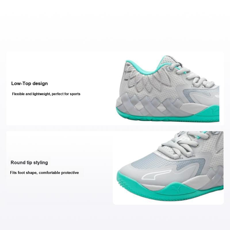 Puma MB.01 Lo Jr UFO Kids Кроссовки Серые High-Rise Aqua-Green 377676-02 38.5