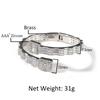 Hiphop fashion open bracelet ins wind diamond staggered two-color bracelet personality hip-hop men's jewelry