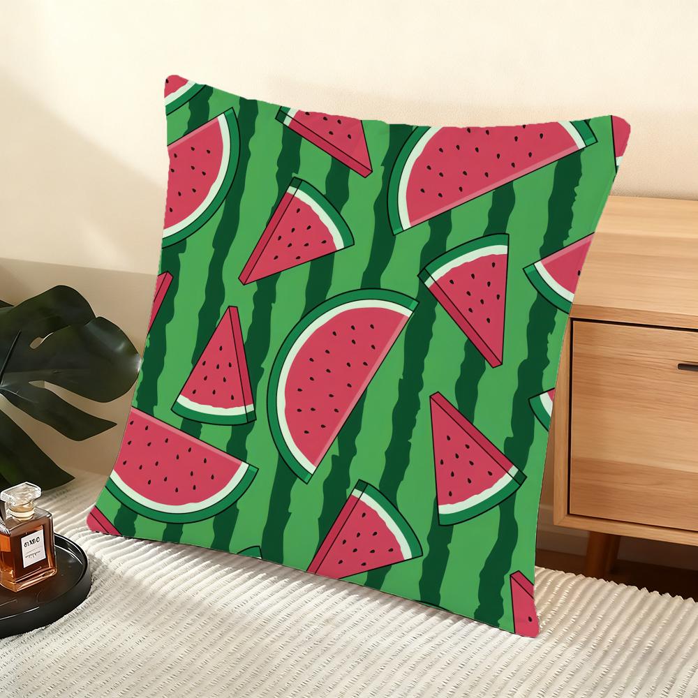 Watermelon Cushion Cover Soft Short Plush Pillow Cover Smooth Cozy Texture Aesthetic Cushion Case Home Decor