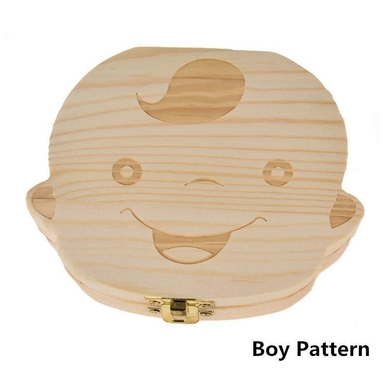 Panda Wood Creative Baby Teeth Box Saver Storage Box Wooden Children Teeth Holder Organize Box Milk Teeth Keepsake for Girls Boys
