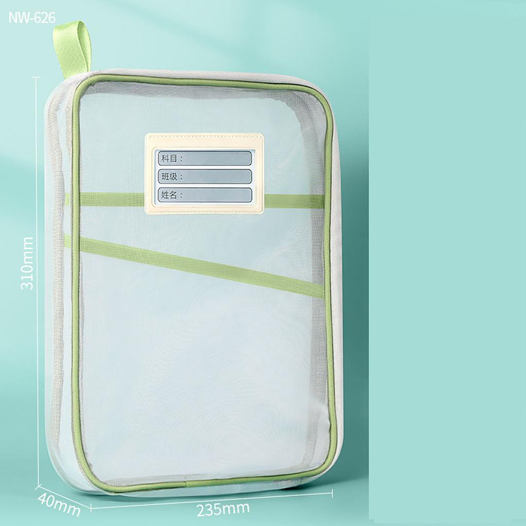 Nylon Mesh Mesh Zipper Pouch Bag Multifunctional Large Capacity Document Bag Portable Transparent Data Storage Bag