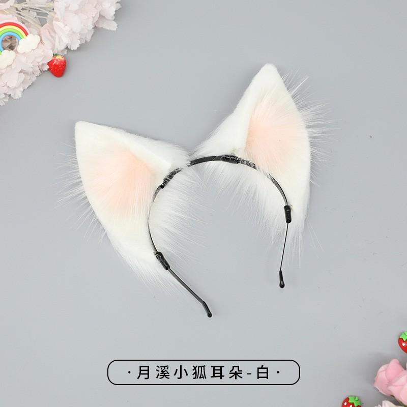 Handmade Japanese Lolita Fox Ear Headband With Standing Fur Tips Cosplay Accessory Adult Anime Fans