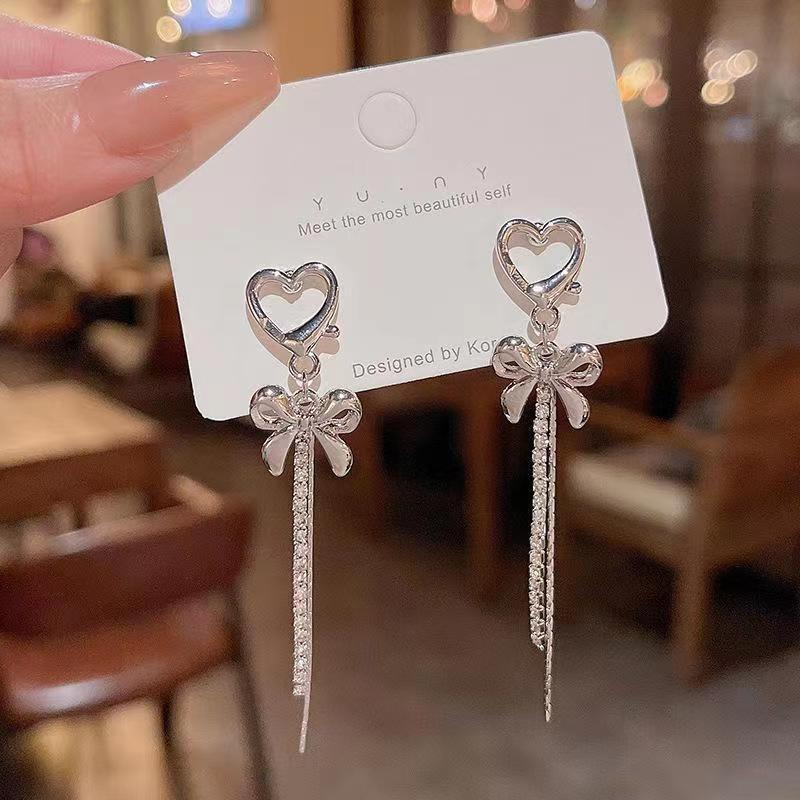 S925 Silver Tassel Star River Stud Earrings – Elegant Light Luxury Jewelry for Women