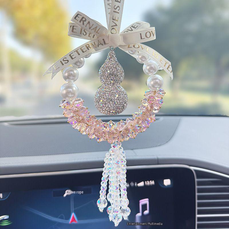 Crystal Gourd Car Safety Pendant for Rearview Mirror - Goddess Vibe Interior Decoration