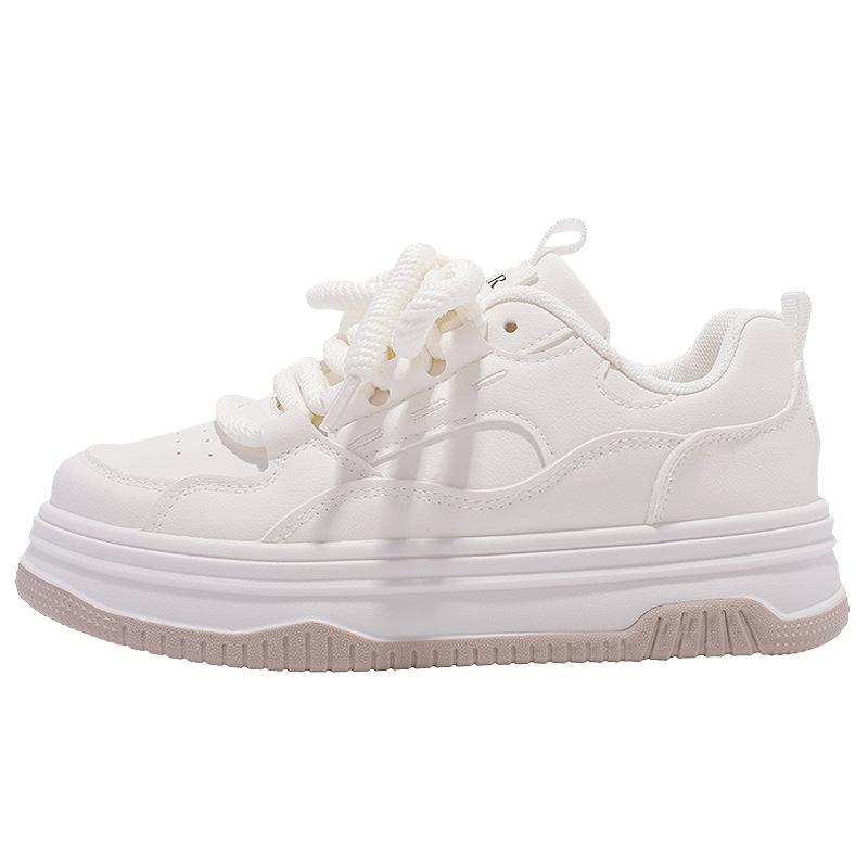 Platform white shoes women's 2025 new autumn breathable women's shoes with skirt shoes milk fufu casual sports board shoes
