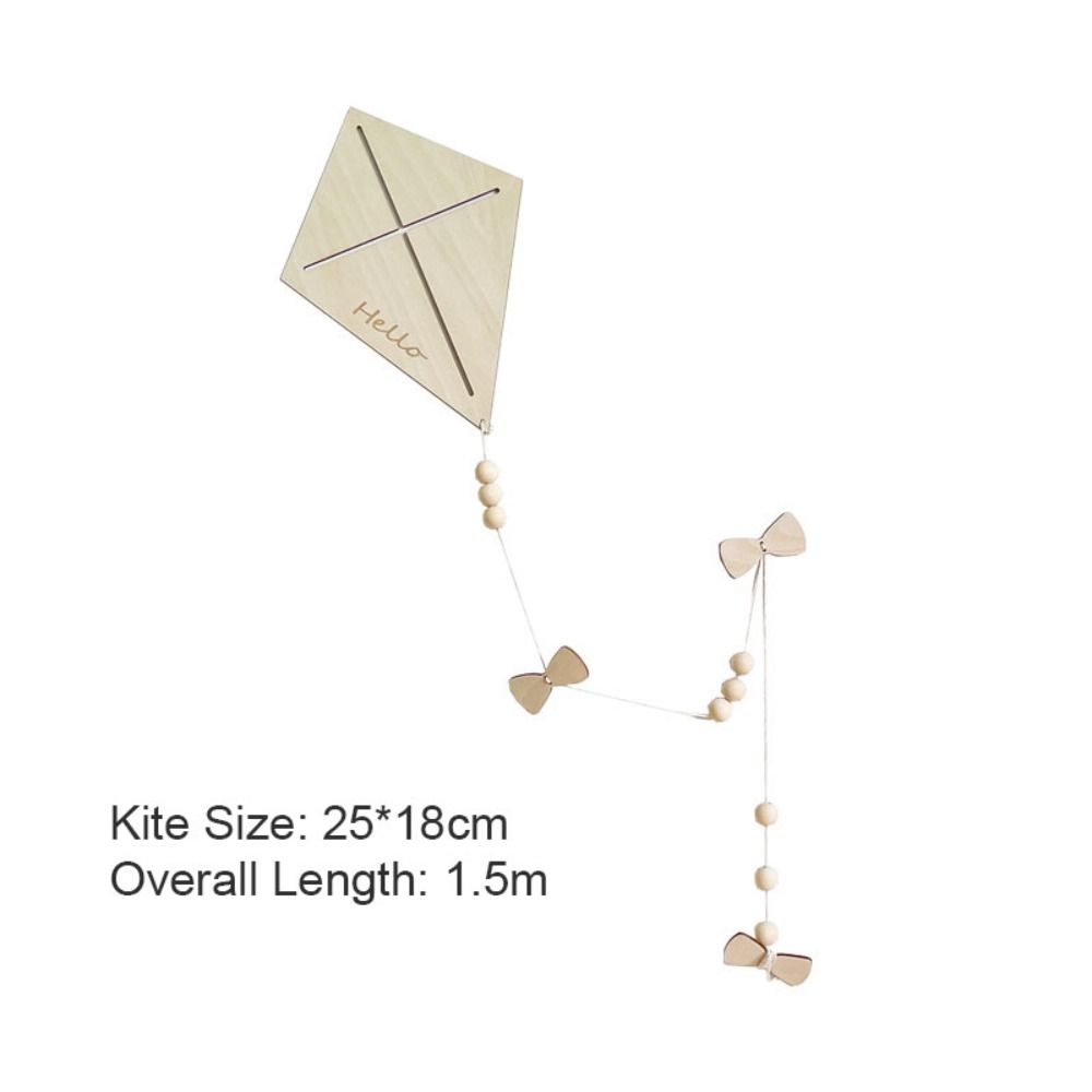 Easy Use Wall Decoration Room Background Nursery Ornaments Wood Hanging Pendant Kite Wall Sticker Kite Wall Ornaments