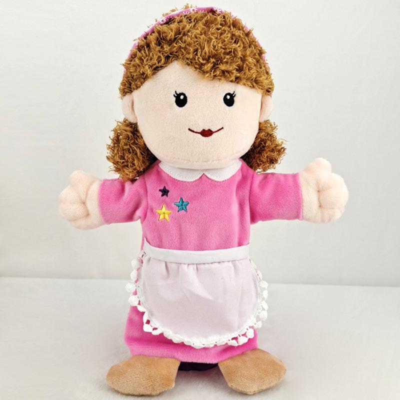 Family Hand Puppets: Cartoon Plush Dolls for Parent-Child Role Play and Kindergarten Teaching