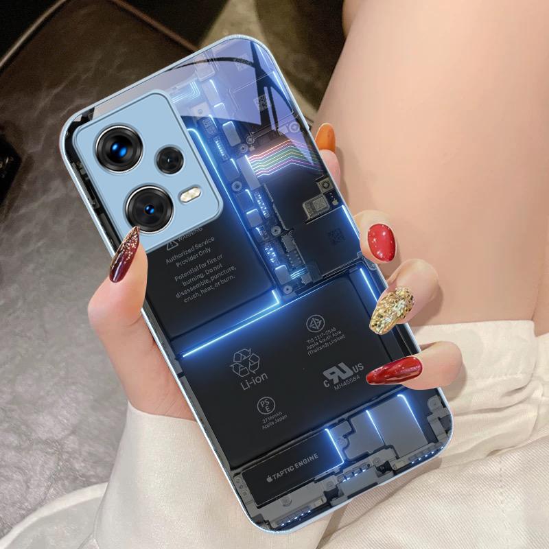 Farbkreis-Struktur Für Xiaomi 14 Ultra 13 Lite Redmi Note 13 11 Pro 12 Plus Poco X6 3 Pro F4 6 GT Gehärtetes Glas Handyhülle