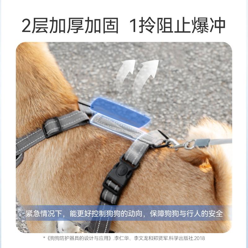 Explosion-proof Flushing Medium and Large Dog Leash Golden Retriever Large Dog Plaid Chest Strap Pet Leash Dog Leash